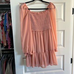 Peach Off-Shoulder Dress